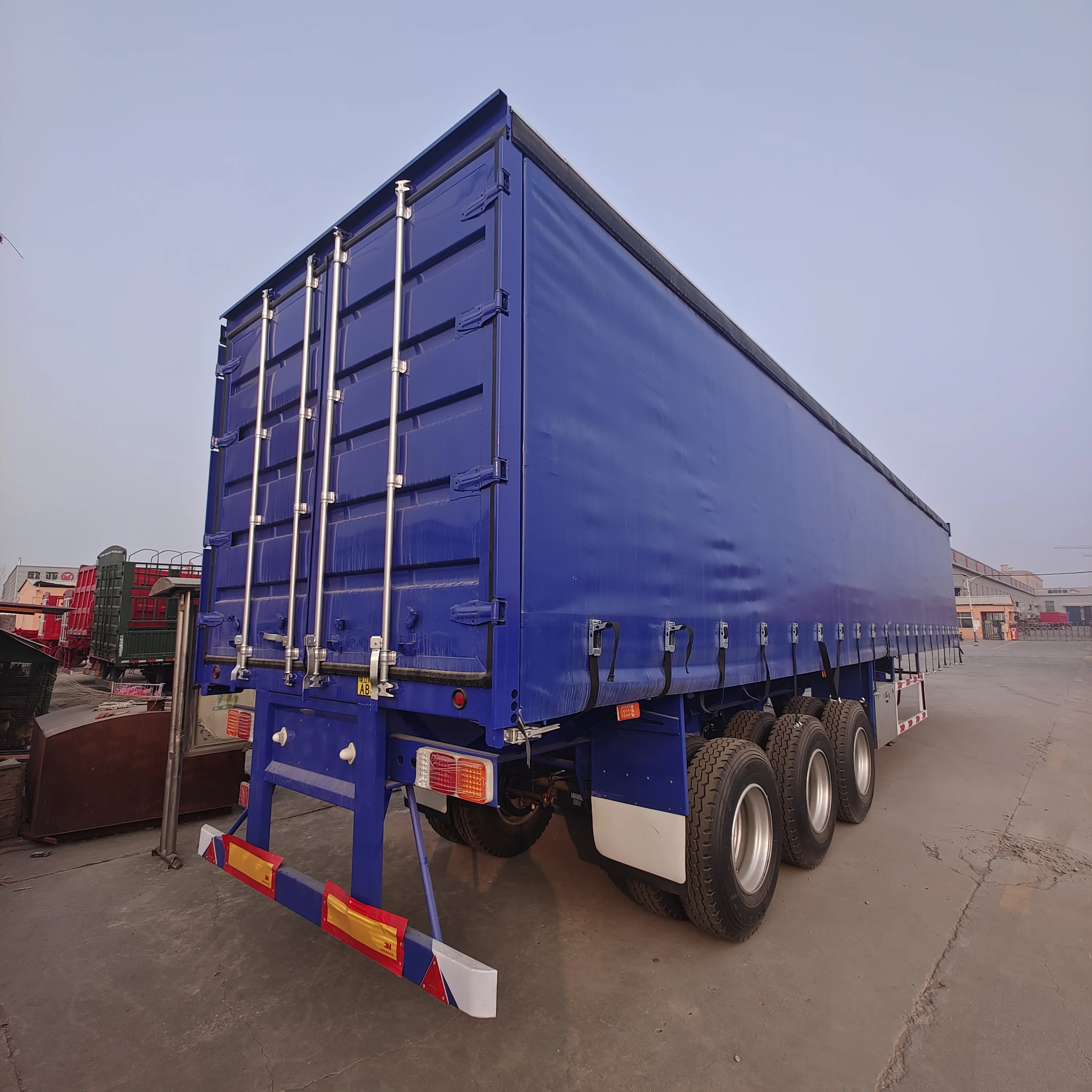 3 axle 60 ton side curtain van side curtain sliding semi trailer