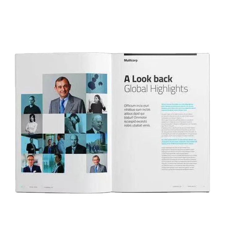 Custom Publishing Offset Printing Booklet Folded Flyer Magazine Brochures Catalogue Photo Paper Book Printing