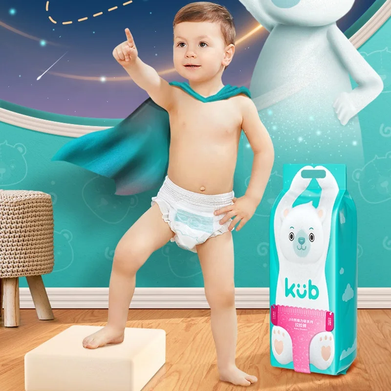 Kub Oem&Odm Non-woven fabric Absorption Magic Baby Diaper Machine Price Cheap L.XL.XXL Breathable Unisex Baby Diaper