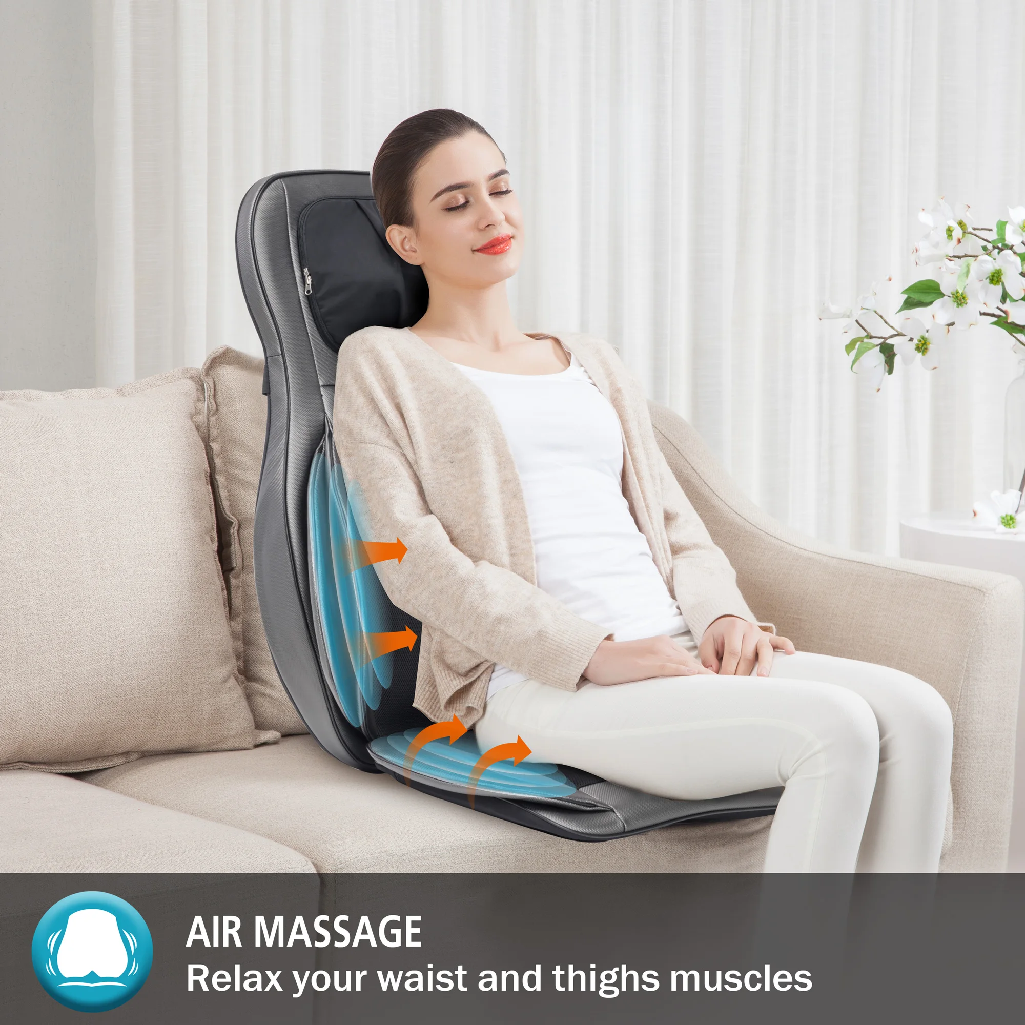 
Comfier Neck & Back Relax full body Shiatsu Massage Seat Cushion with heat Air compression massage 