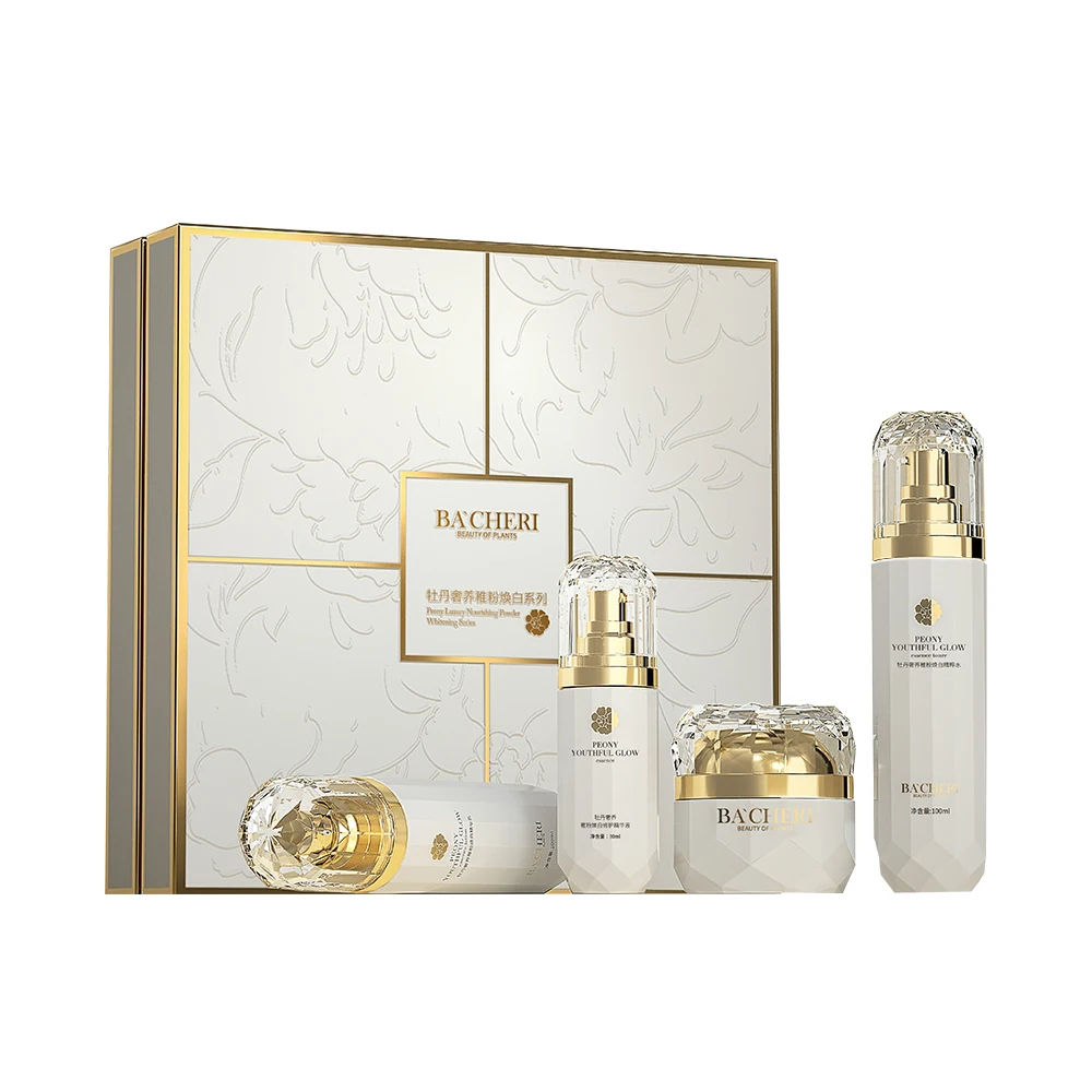 Krone Custom Natural Peony Root Extract Hyaluronic acid Niacinamide Brightening Hydrating Moisturizing Serum Skin Care Set