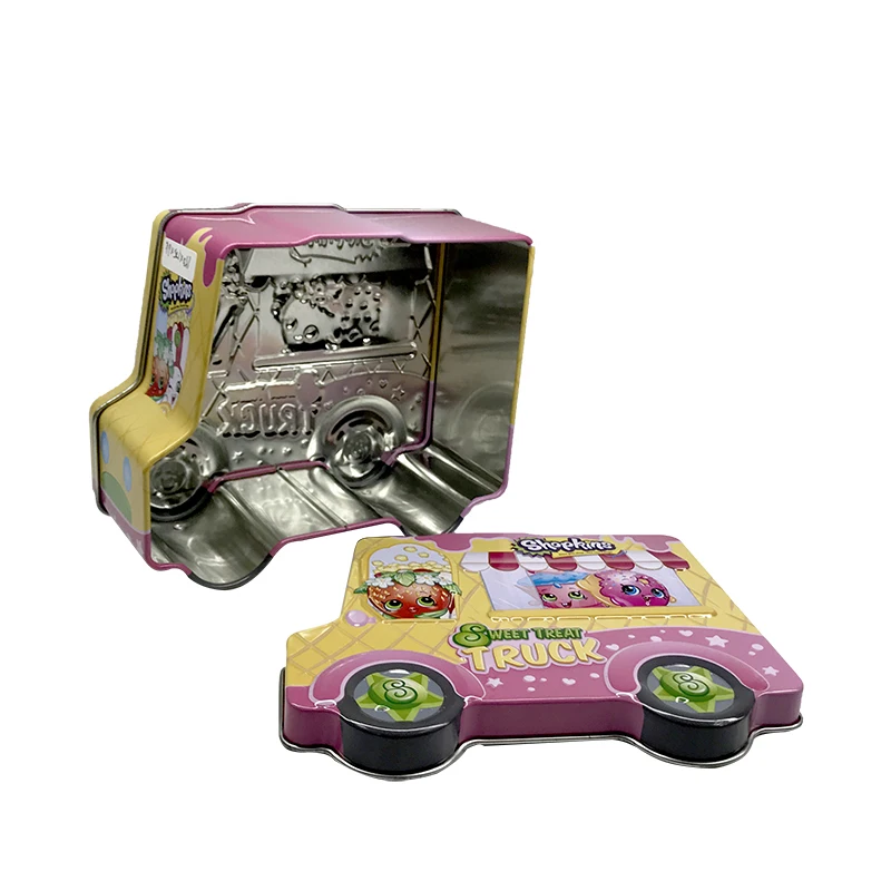 Wholesale High Quality Car Shape Empty Wax Toy Candy Sweet Tin Box Can