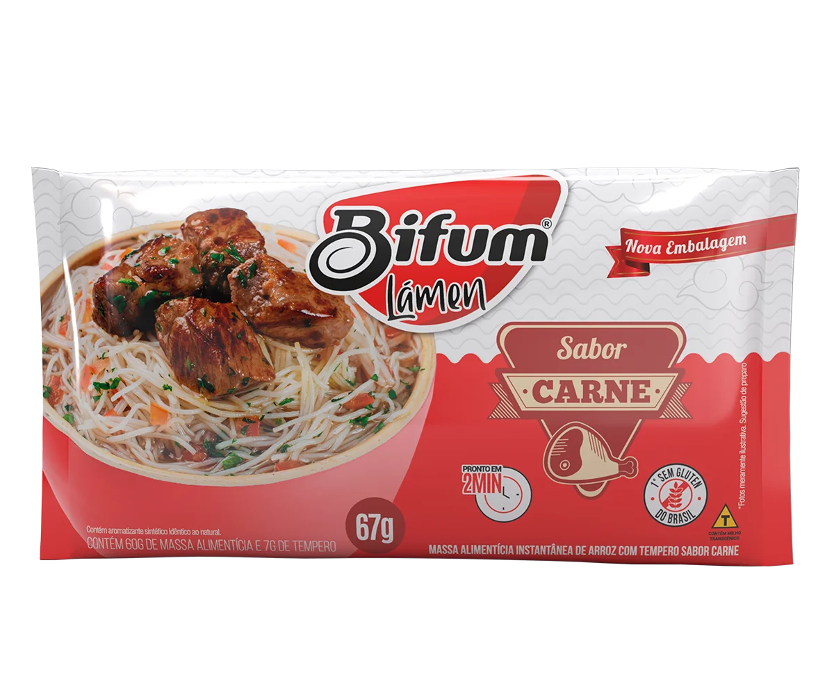 Bifum Instant Rice Noodles Meat Flavor 67G Gluten Free Lamen Vermicelli Dried Rice 2 Minutes Ready Healthy