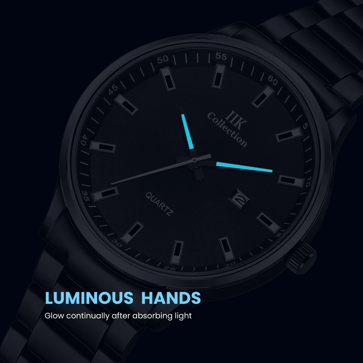 IIK Watch Gent Simple Black Dial 3Atm Ultra Thin Quartz Watch Relojes Hombre Wrist Watches For Men