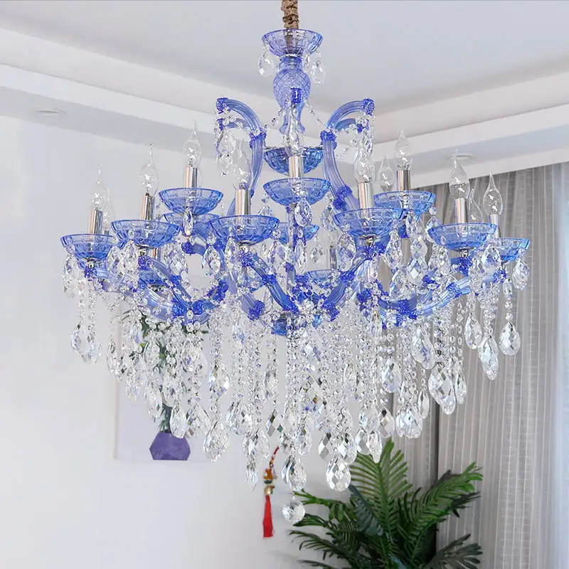 Hot sale European Type Crystal Chandelier Cafe KTV Cafe Club Colored Chandeliers