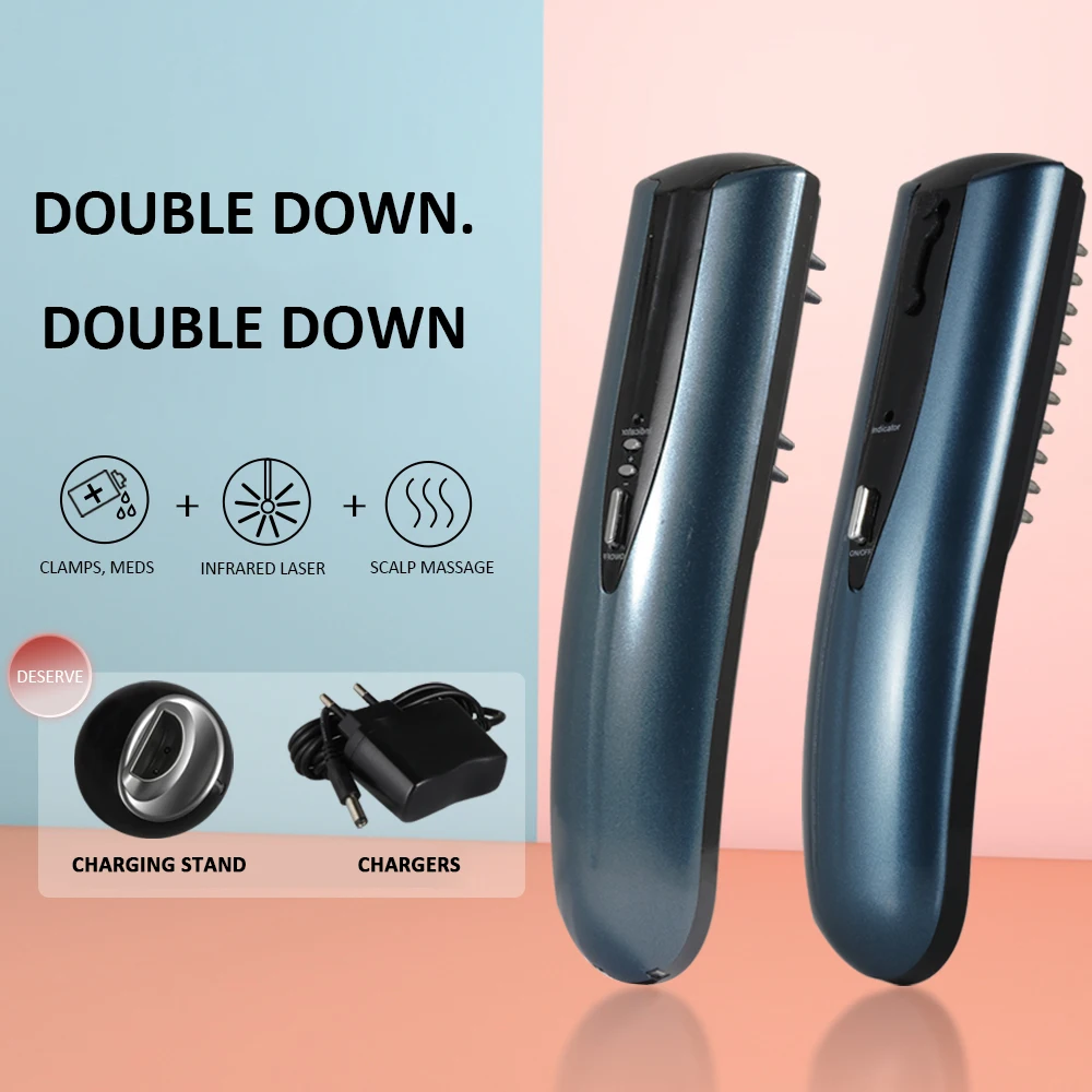  Electric impulse Massage Head Stimulate Scalp Infrared EMS Laser Hair Growth Brush Regrowth Comb