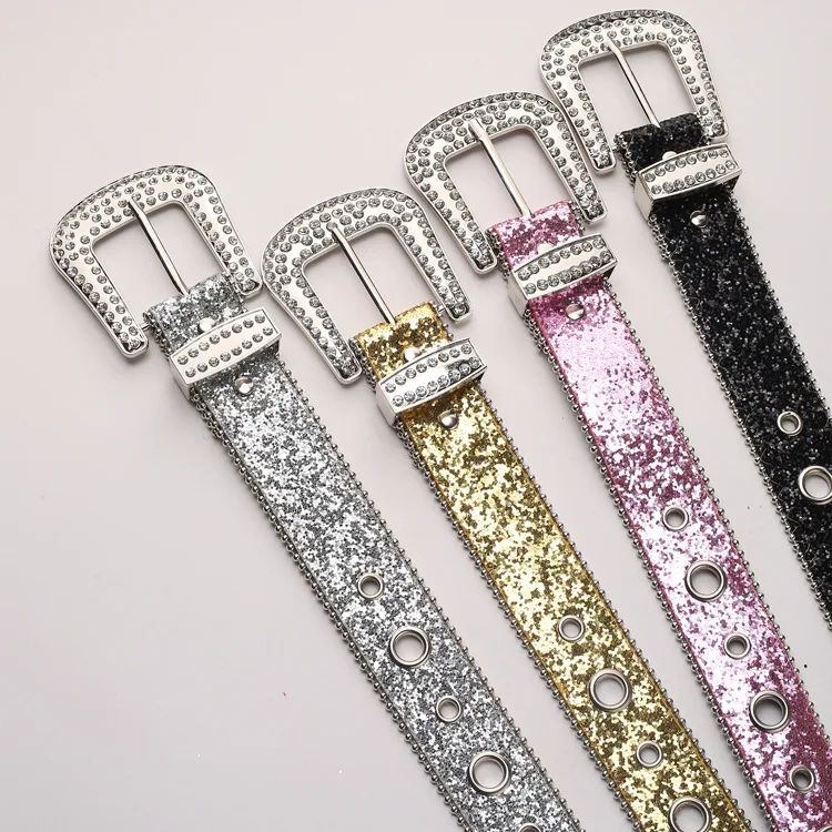 Женский ремень со стразами