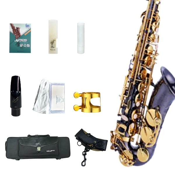 China OEM Handmade High Grade Professional Black Printed Eb Alto Saxophone For Sale