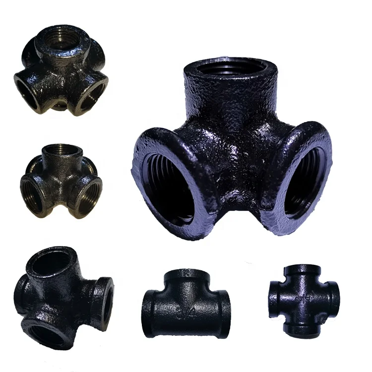 3 way pipe fitting side outlet elbow connector malleable iron pipe fitting