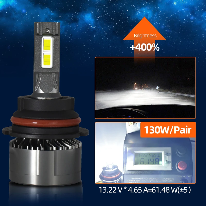 ODM High Power Focos Led Lampadas Faros Auto Lighting System 130W Headlamps H7 H4 Luces Led Moto Headlight Car Light Accessories