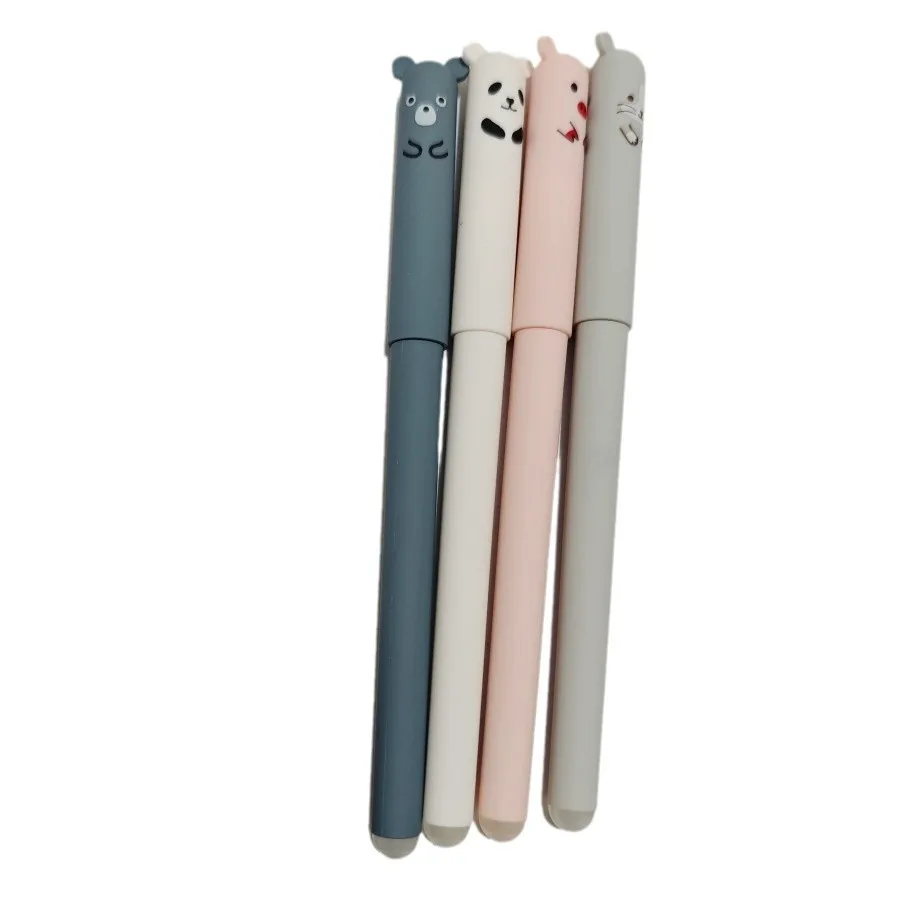 Cross-border hot selling wordless Bear pen cartoon erasable 0.5 needle crystal blue Mo easy water-based