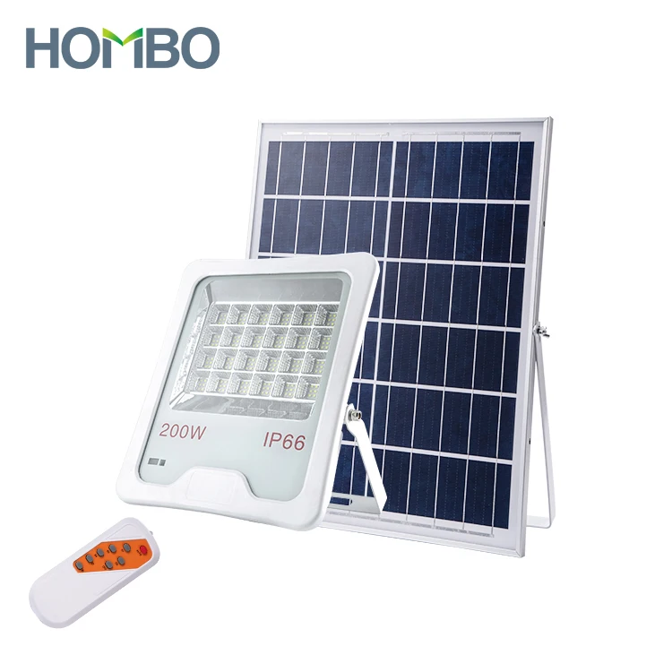 HOMBO новейший продукт с дистанционным управлением освещение для двора Ip66 50 100 200 Вт светодиодный Солнечный настенный прожектор