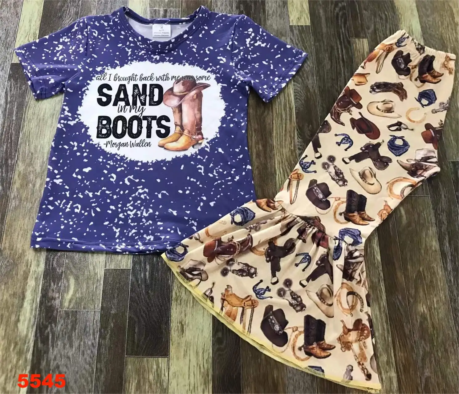 Hot selling wholesale boutique summer girls sweet and stylish top and pants