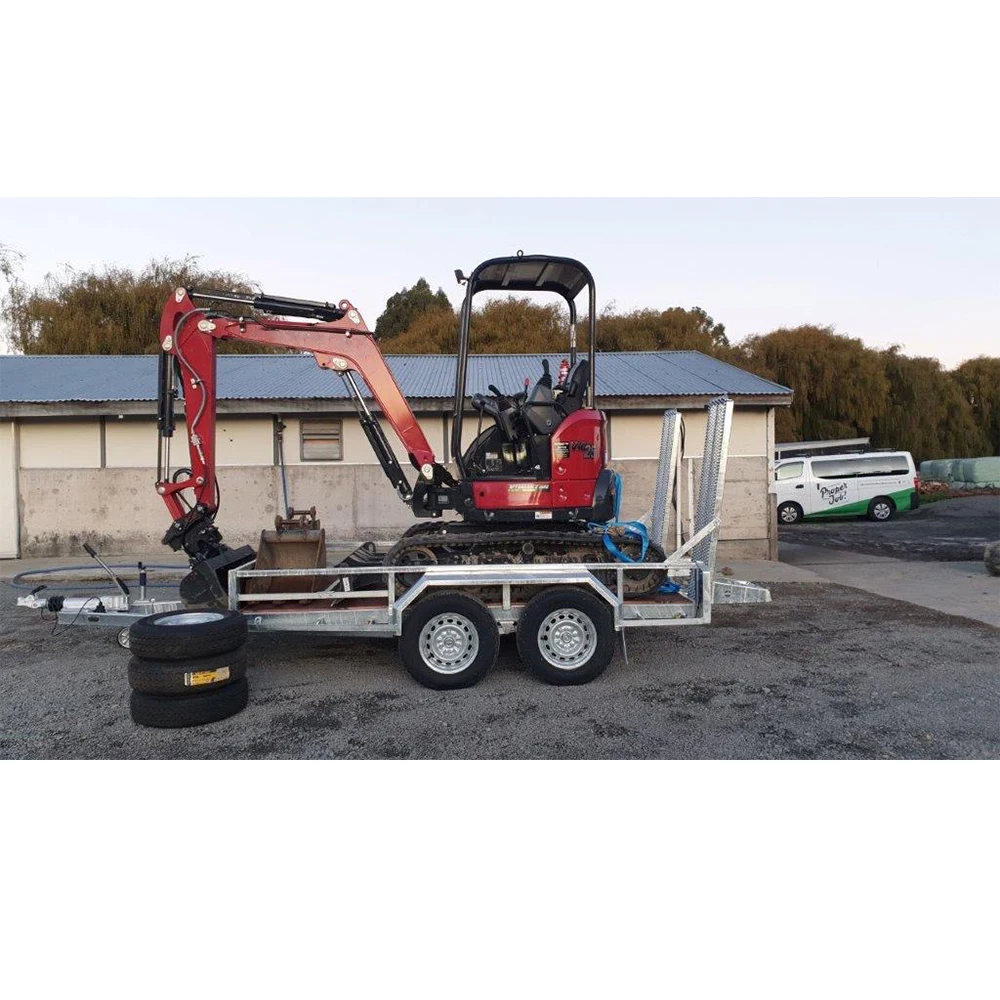 Open Car Trailers Towing Excavator 3 Tons Mini Trailer Semi-trailer