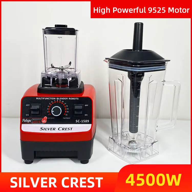 2024 hot sell 2 in 1 heavy duty Stainless Steel Housing Blenders fruit juicer electrical silver smoothie juicer blender