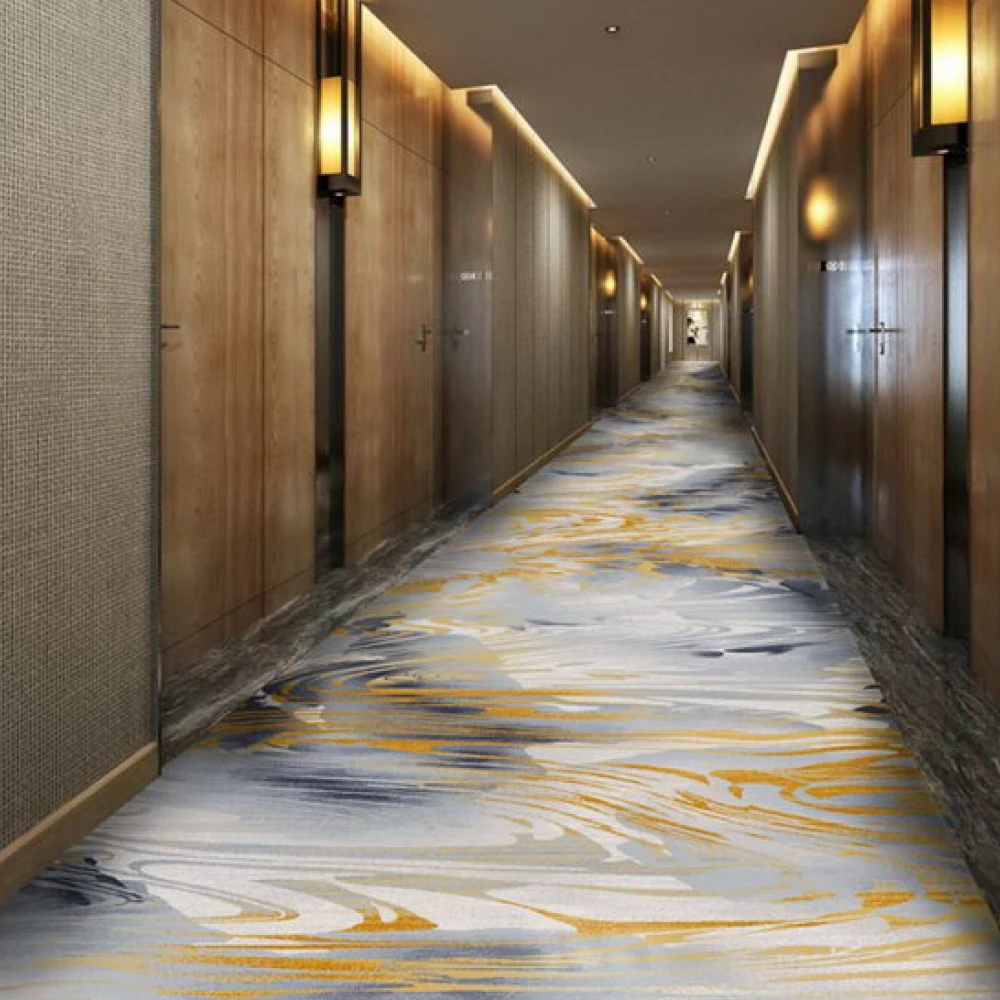 HJ New Design eco-friendly Bright Custom printing hotel corridor Carpet Luxury Commercial Banquet Wall to Wall Carpet