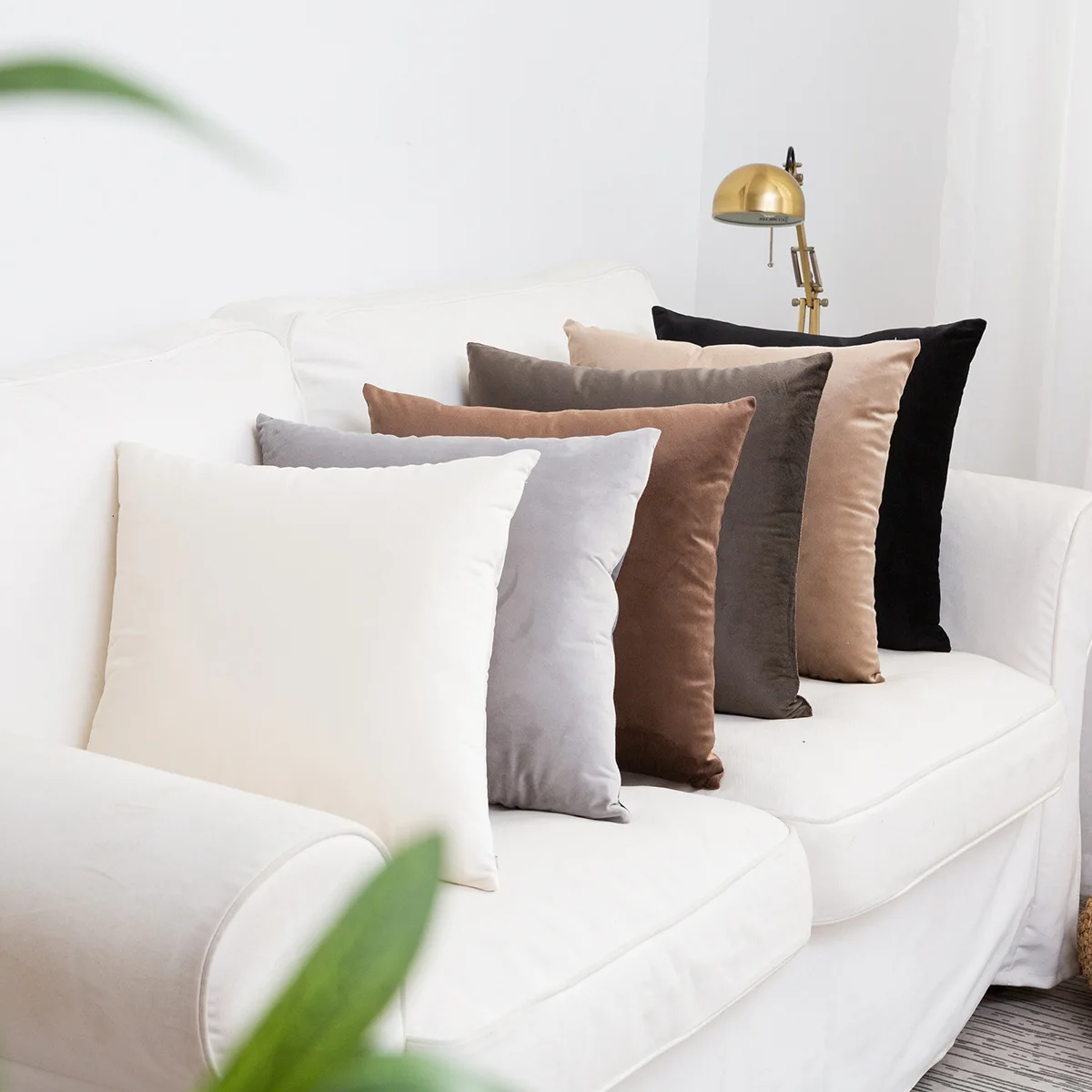 Custom Velvet Throw Pillow Covers, Cozy Soft Accent 100% Polyester Pillow Cases for Sofa Couch Bed and Living Room