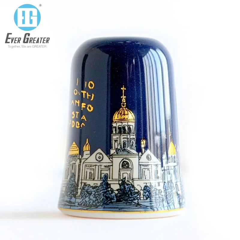 Ceramic thimbles custom production wholesale city souvenir thimbles