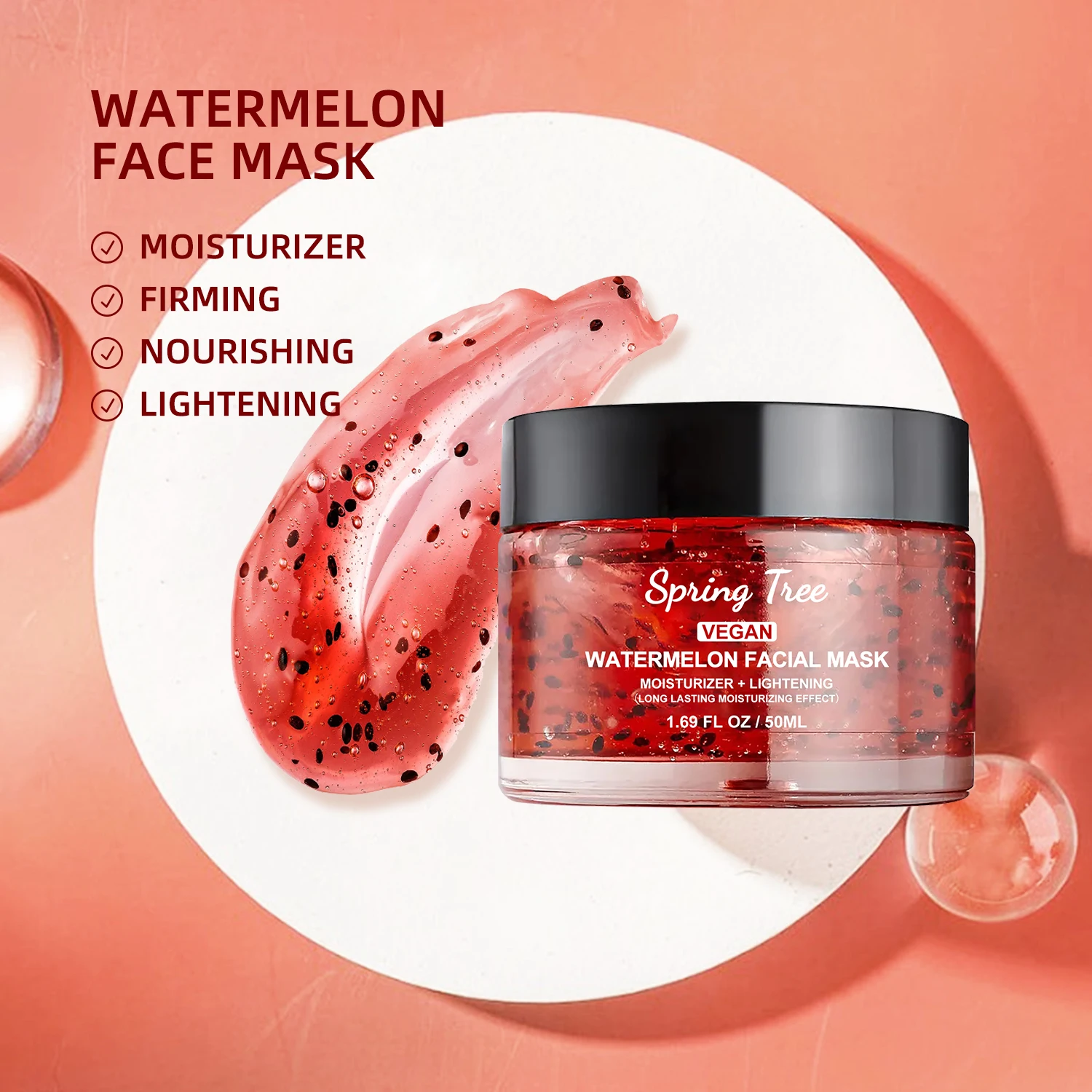 Custom Korean Fruit Facial Exfoliating Skin Moisturizing Watermelon Jelly Gel Mask