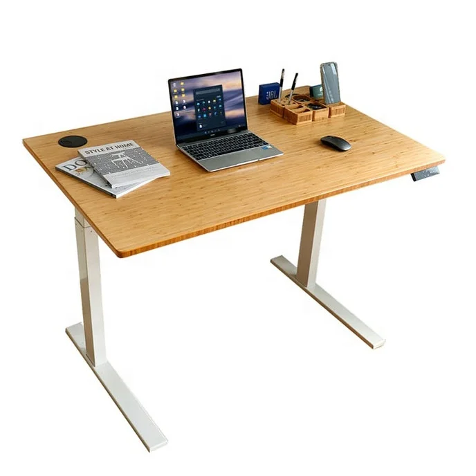Ergonomic Office table electric height adjustable solid bamboo table Sit To Stand Standing Desk