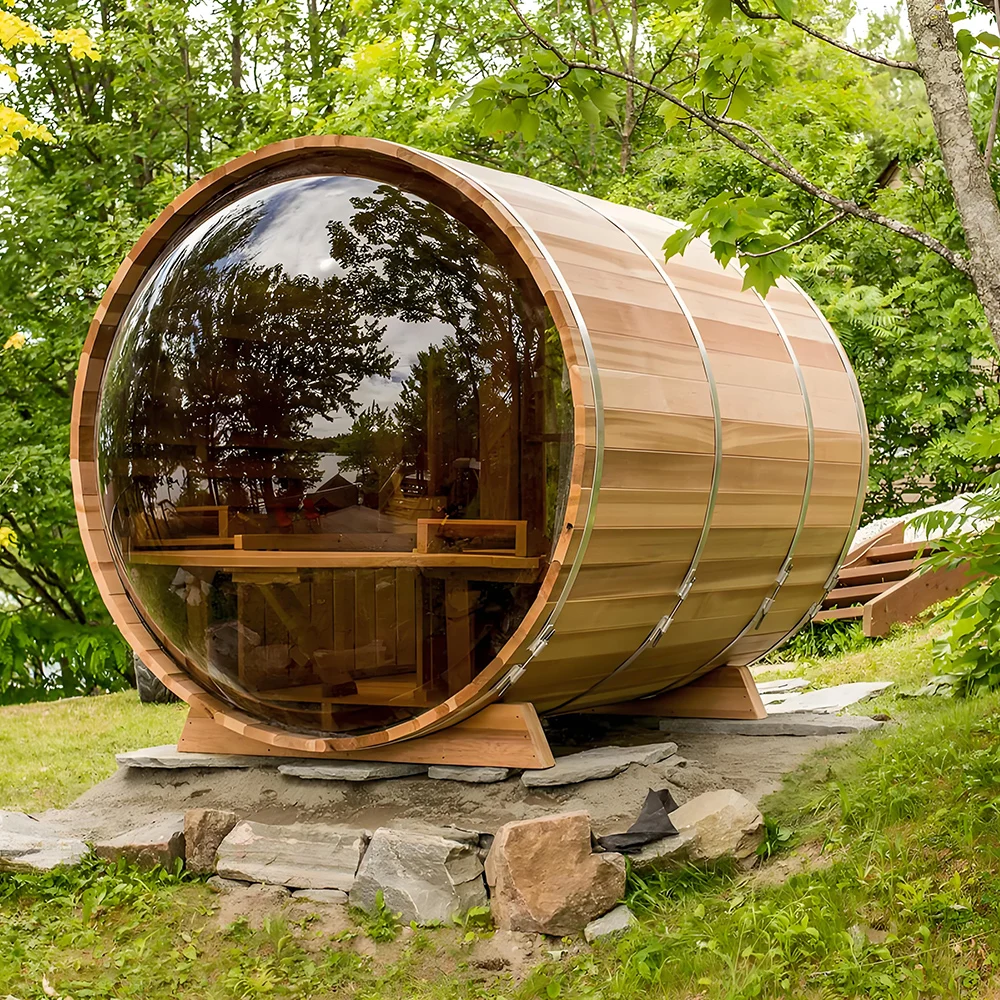 Sauna manufacturers sell wooden outdoor steam sauna barrels sauna wood