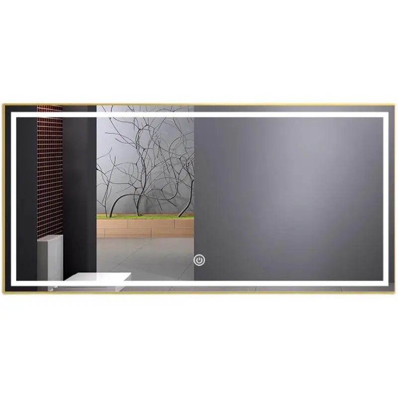 hotel led wall mirrors aluminum frame intelligent bathroom mirrors LED light touch screen luminous mirror