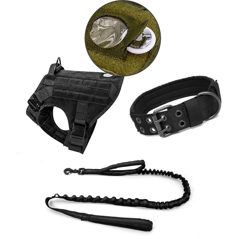 Custom modern novel design printed best welcome fashion  neck large heavy duty breed dog training harness collar leash set