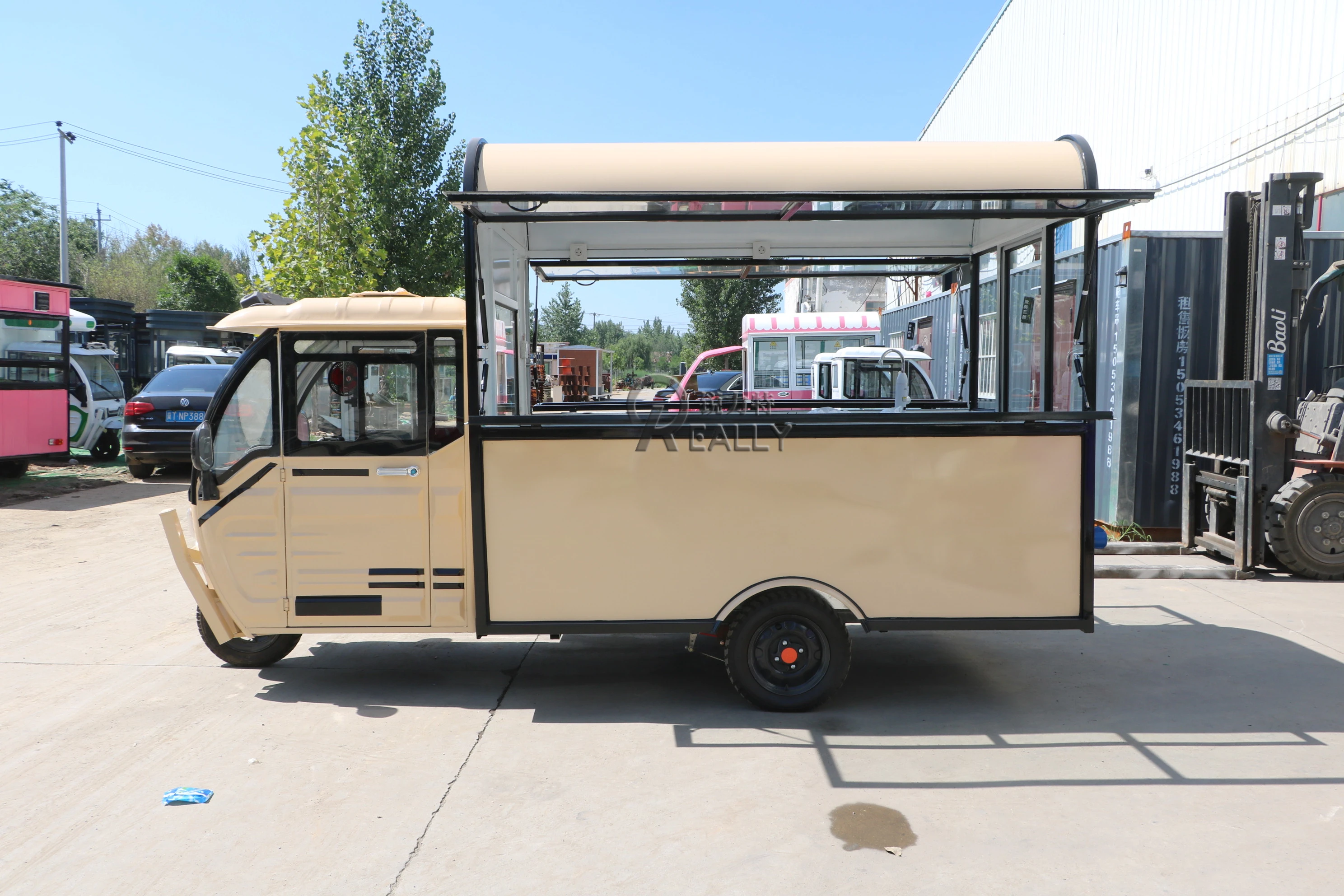 Three Wheel Electric Tuk Tuk Closed Body Type  Adults Mobile Food Truck for Ice Cream Cart CE Certified