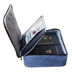 2 layers travel waterproof big capacity file passport bag documents case without lock