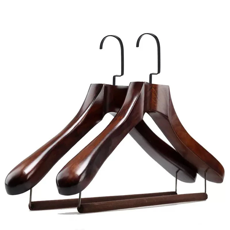 Hot Selling Whole Custom High End Wooden Hanger With Logo For Clothing Store Display Business Suit
