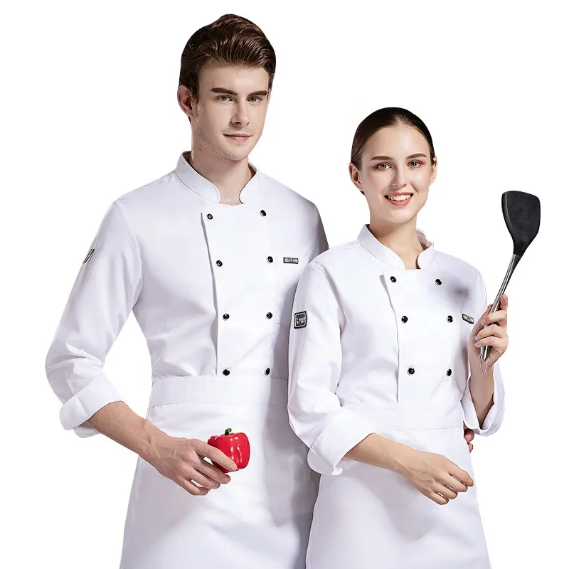 Cyalaa Autumn  Winter White Long Sleeved Restaurant Back Kitchen Breathable Chef Uniform Custom Logo