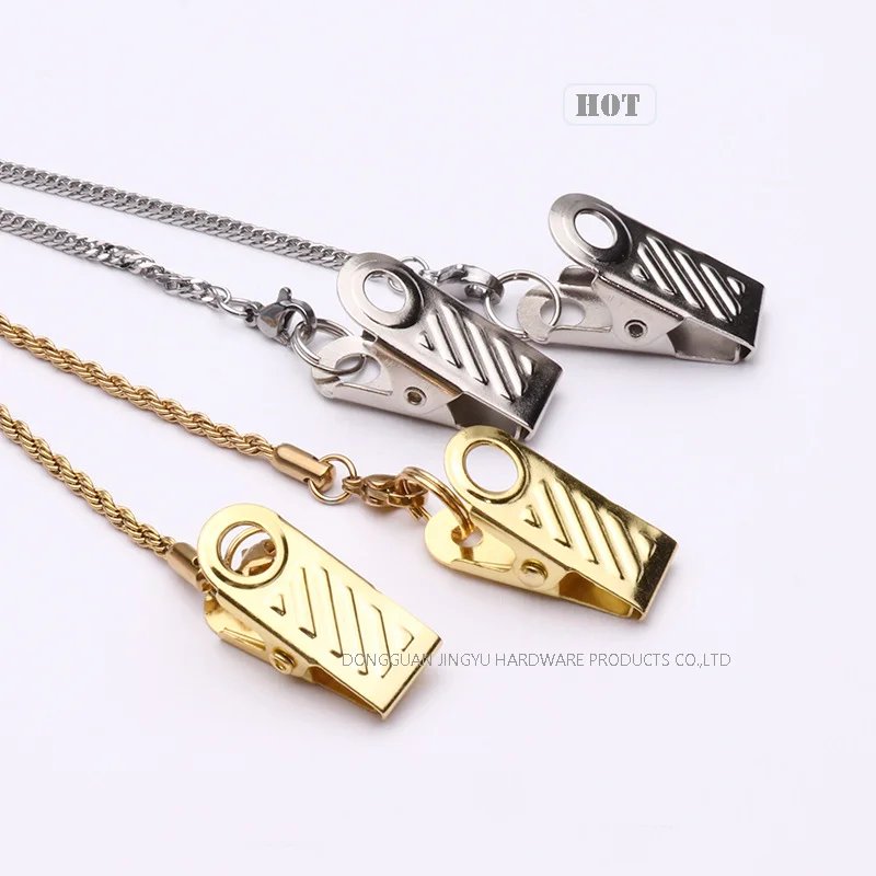 Wholesales metal napkin clip chain with trigger clip