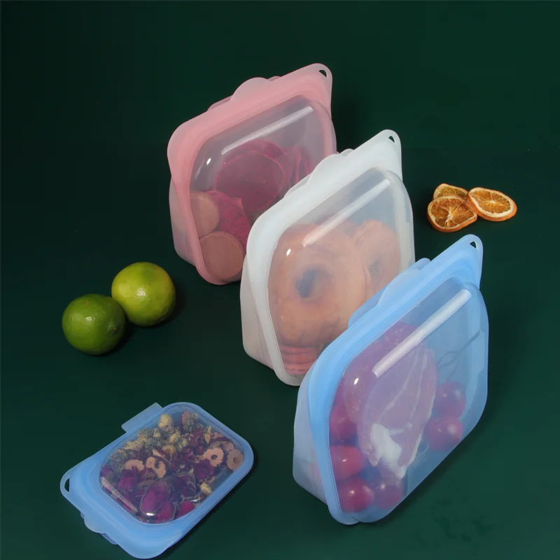 Герметичные безопасные детские пакеты для закусок в морозильной камере, многоразовый силиконовый мешочек, стоячий силиконовый Пакет для хранения продуктов