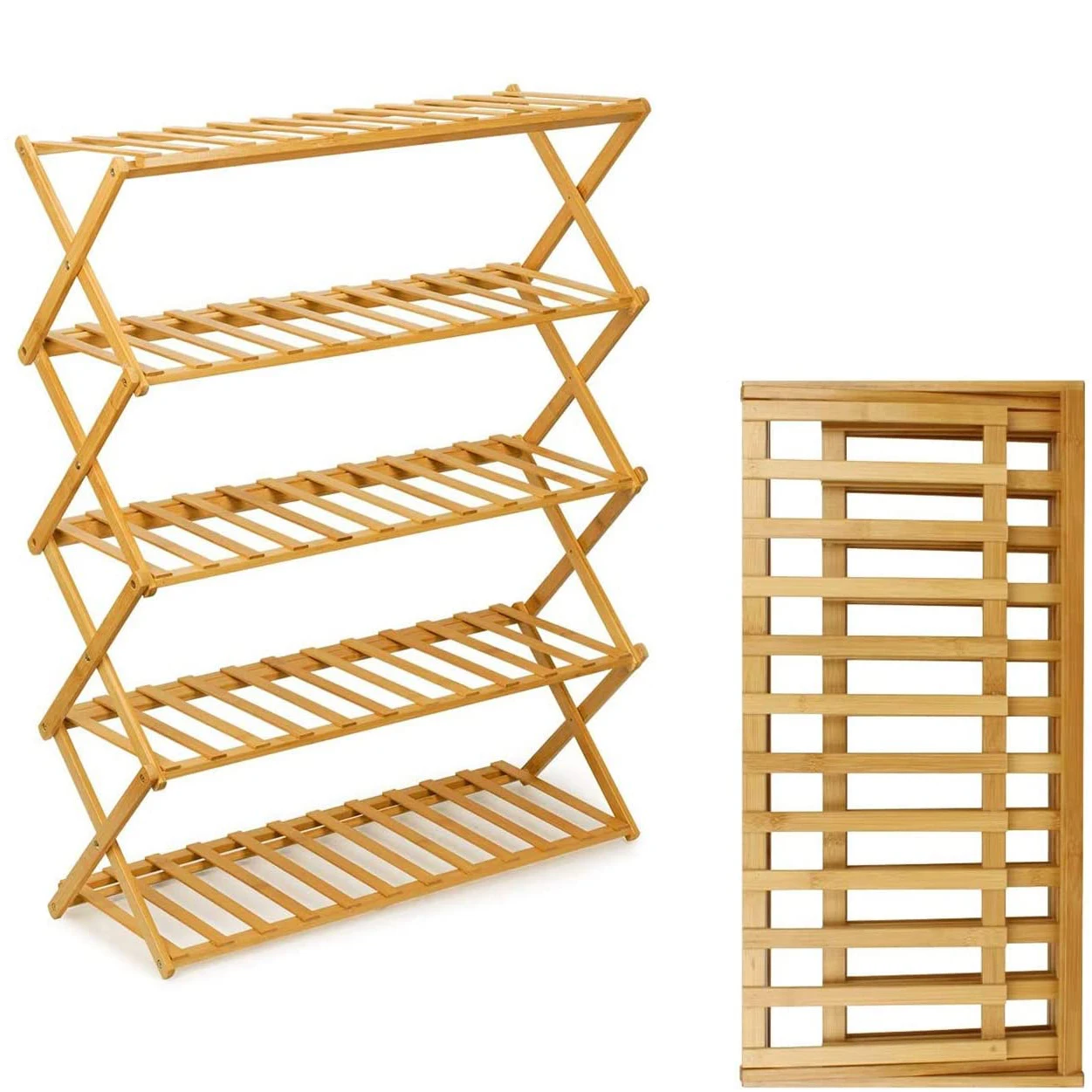 Заводская поставка, привлекательная цена, маленькая Складная бамбуковая стойка для хранения обуви