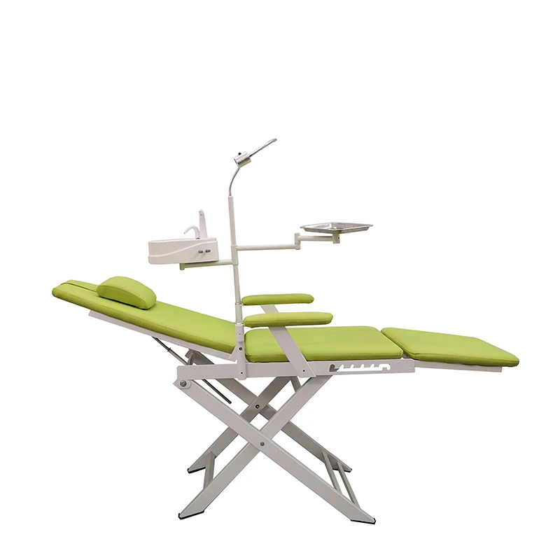 Hospital Stomatology Folding Chair Dental Equipment Simple And Portable Mechanical Dental Chair With Lamp Factories Price