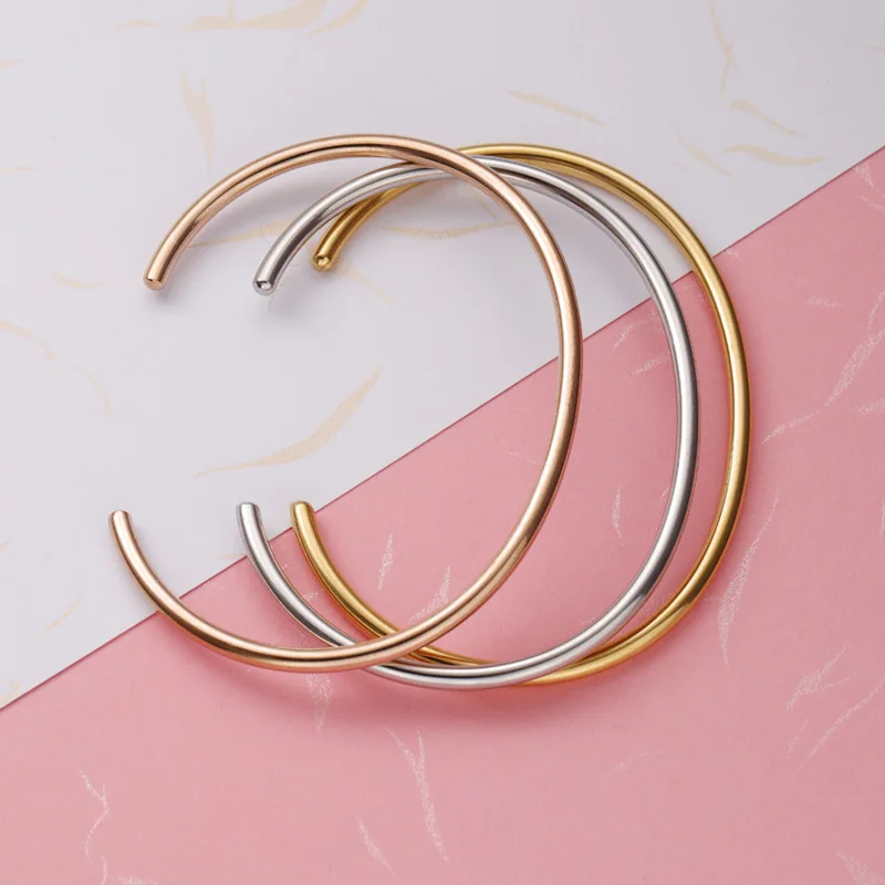 High quality 18k gold plated stainless steel bangle bracelet jewelry fashion open cuff bangle bracelet for women