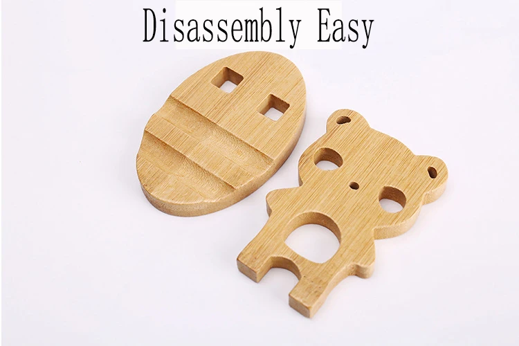 2022 New Design Desktop Natural Bamboo Wood Cell Phone Holder Wooden Multi-angle Animals Shape Desk Holder for Smart Phone Ipad