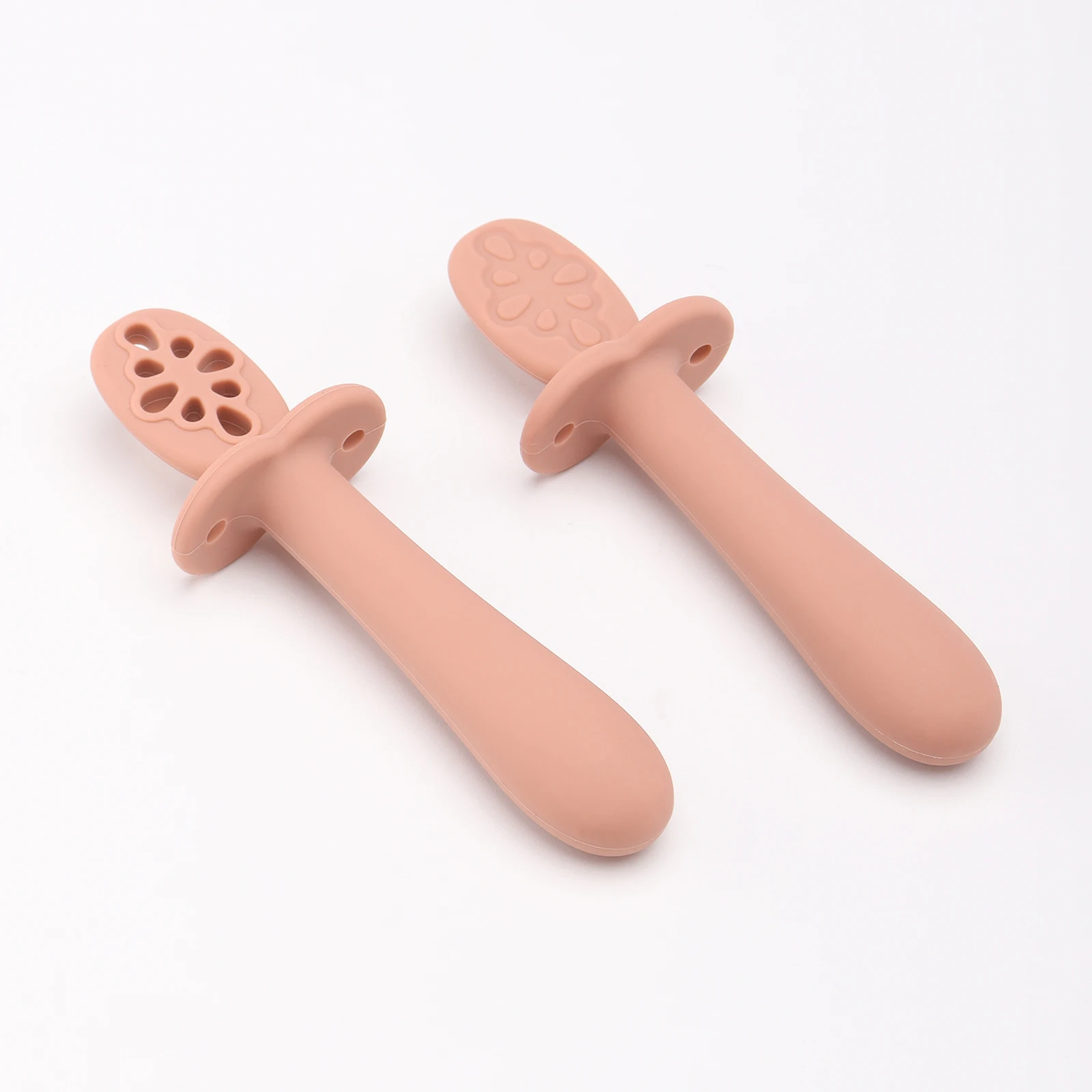 New Baby Food Grade Silicone Spoon Solid Animal Pattern Tableware 0-12 Months Complementary Feeding Slow Flow Velocity Children