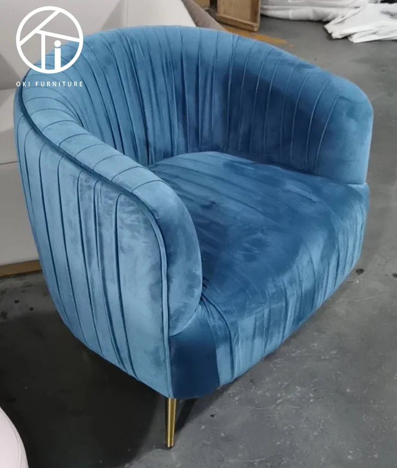 metal dining luxury accent  chaise lounge modern arm sofa folds fabric furniture living room leisure chair