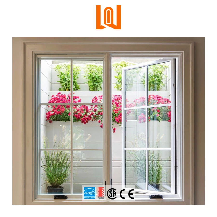 WANJIA european style latest simple design vinyl windows custom double glazed french windows