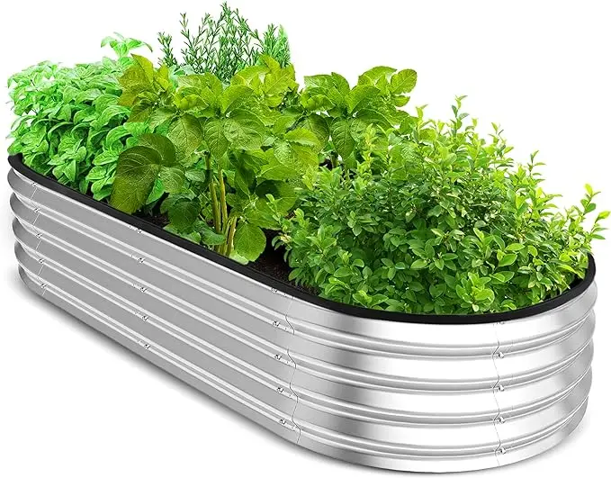 Новая продукция компании HAMAN 17 дюймов высокий овальный 7 5x3x2 фута приподнятая садовая кровать популярная металлическая плантатор украшение вашего дома