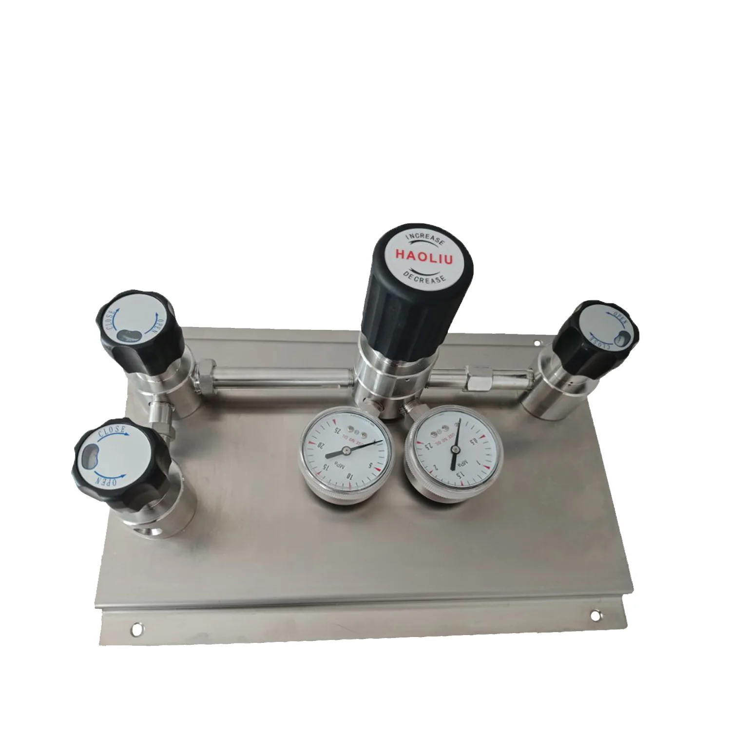 Stainless steel gas pressure Control Panel Regulator With Semi Automatic Changeover Switch System