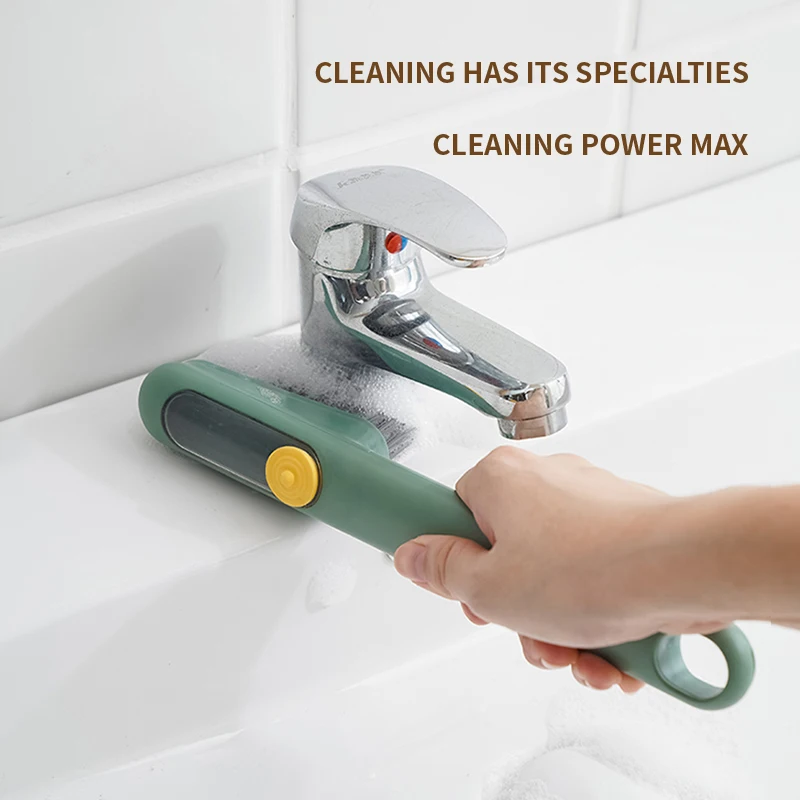 Multifunctional Household Durable Long Handle Soft Bristled Liquid Shoe Brush with Soap Dispenser