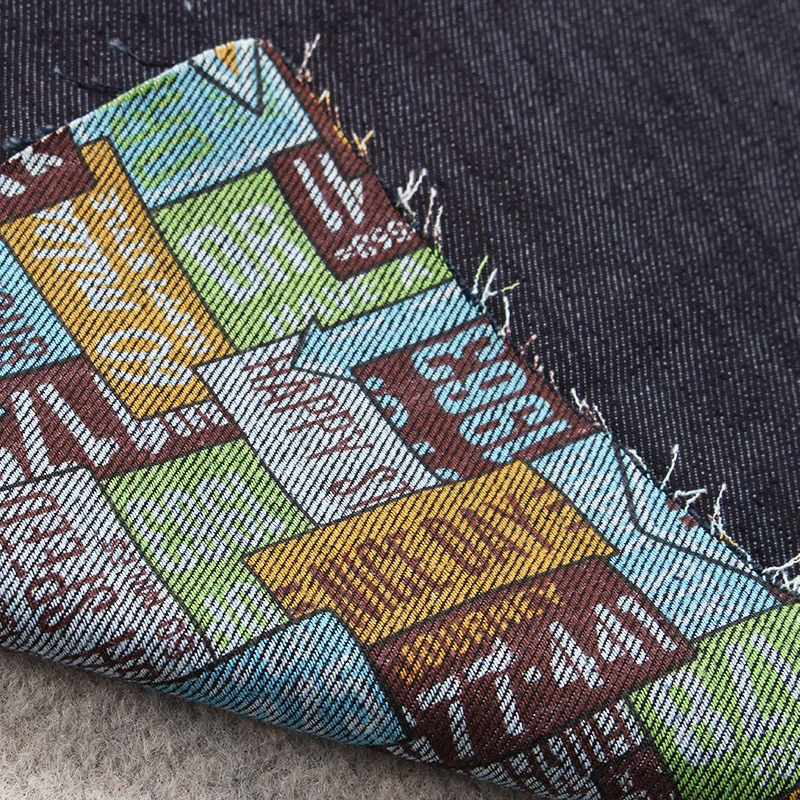 Printing Denim Fabric Customized Print Pattern On Jeans Fabric Face And Back Side