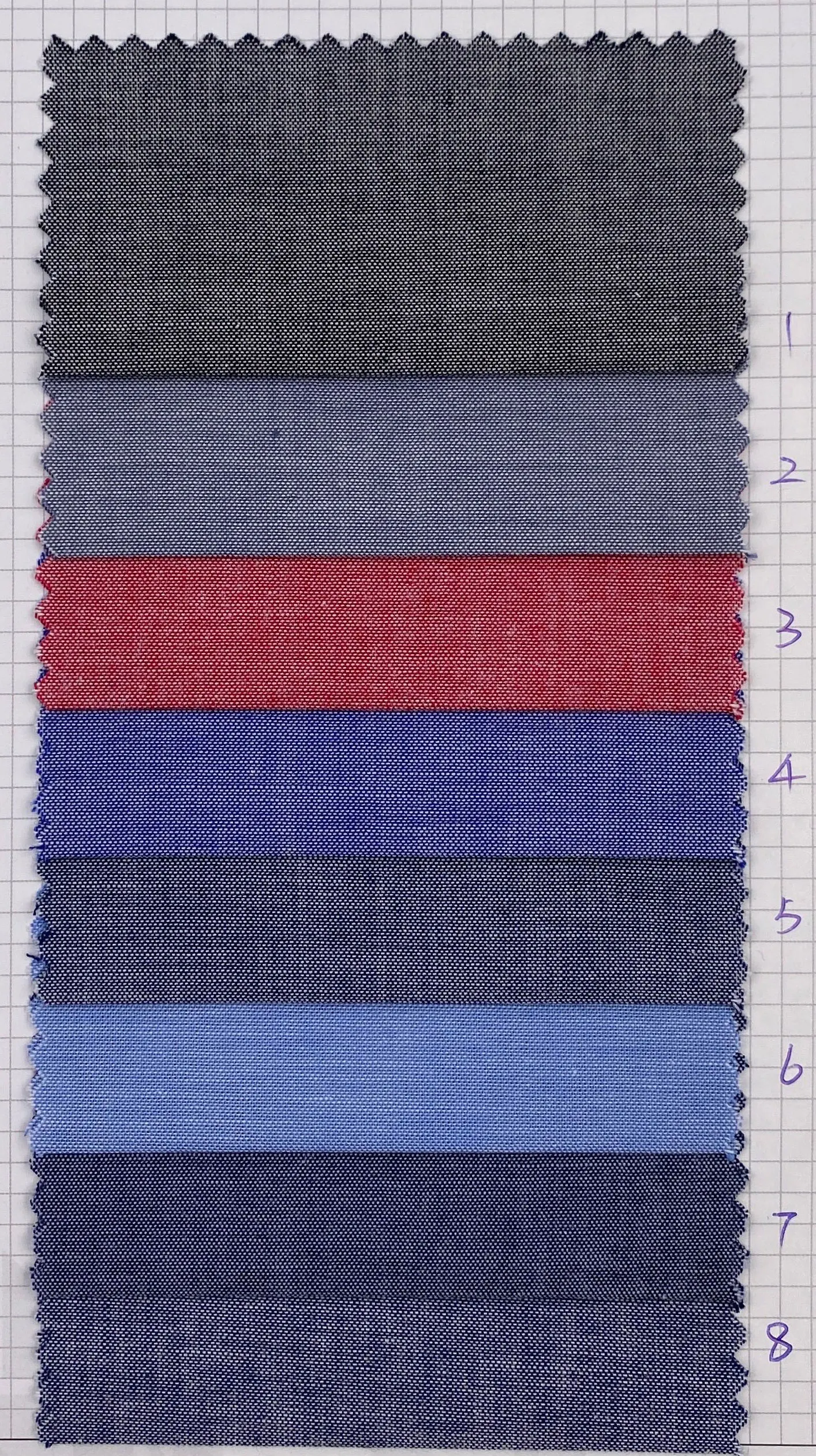 Best factory price two tone yarn dyed chambray style customized colorful 100% cotton fabric for shirts garment