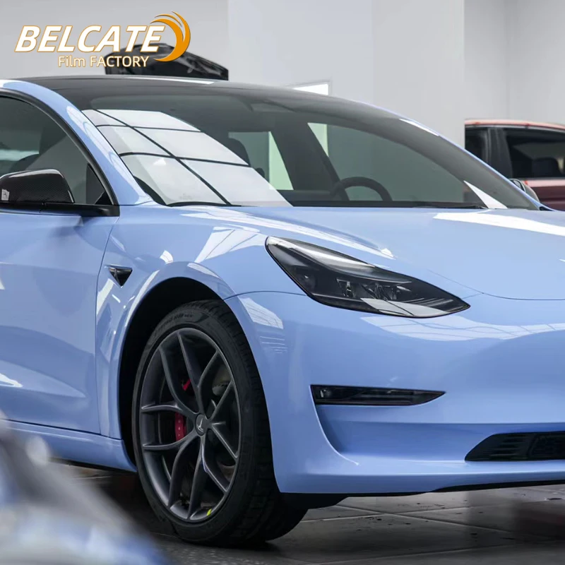 BELCATE Wholesale Premium light Blue Pack no Bubble color changing adhesive vinyl film body chameleon envelope car sticker