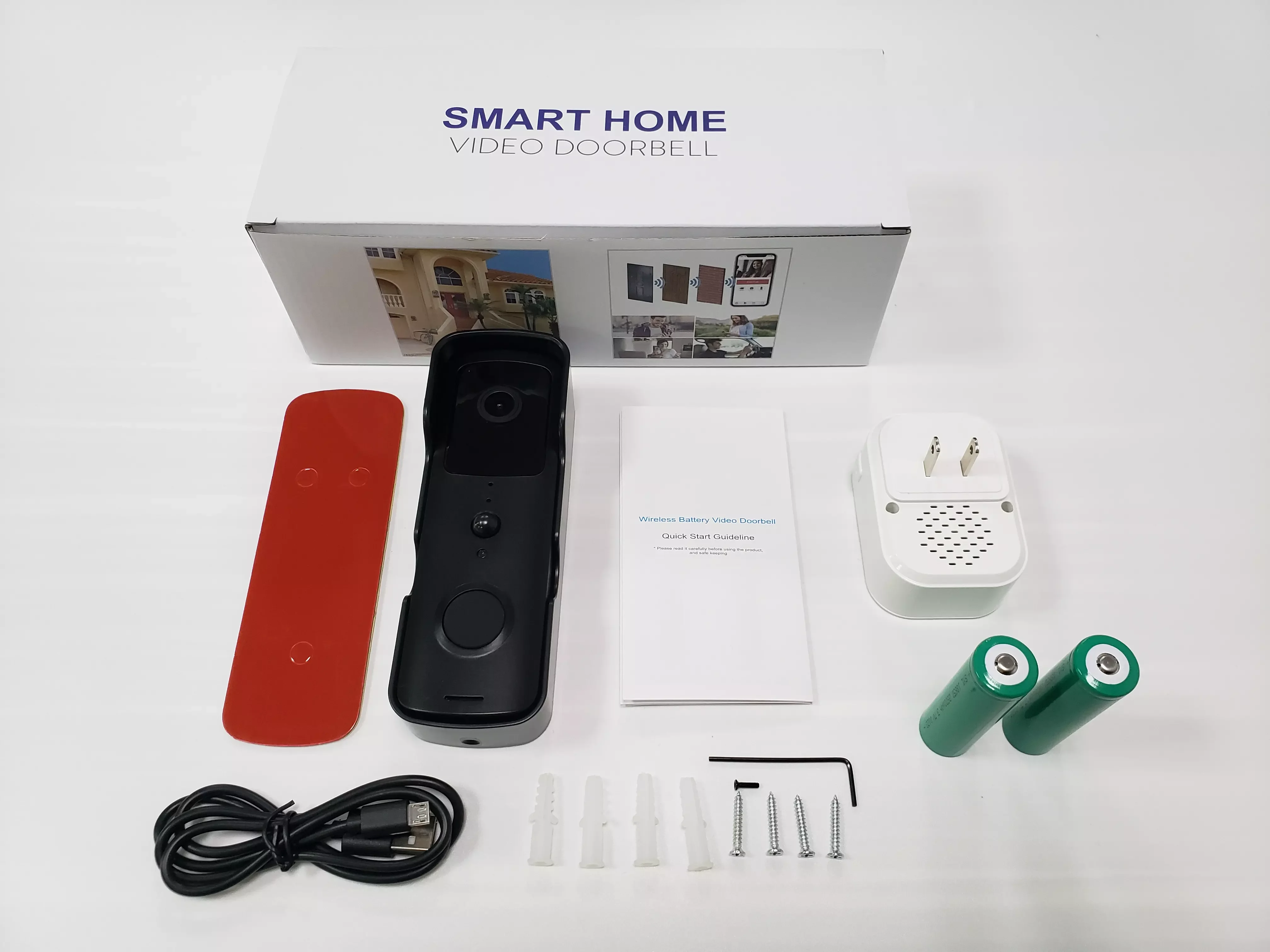 Tuya smart pir motion sensor 2-way audio wireless video doorbell 1080 free cloud Storage wifi visual ring door bell camera