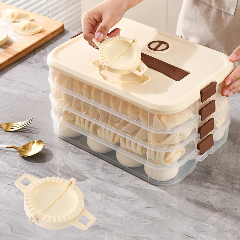 High quality dumpling container multilayer food storage box for dumpling Frozen Dumpling Storage with lid