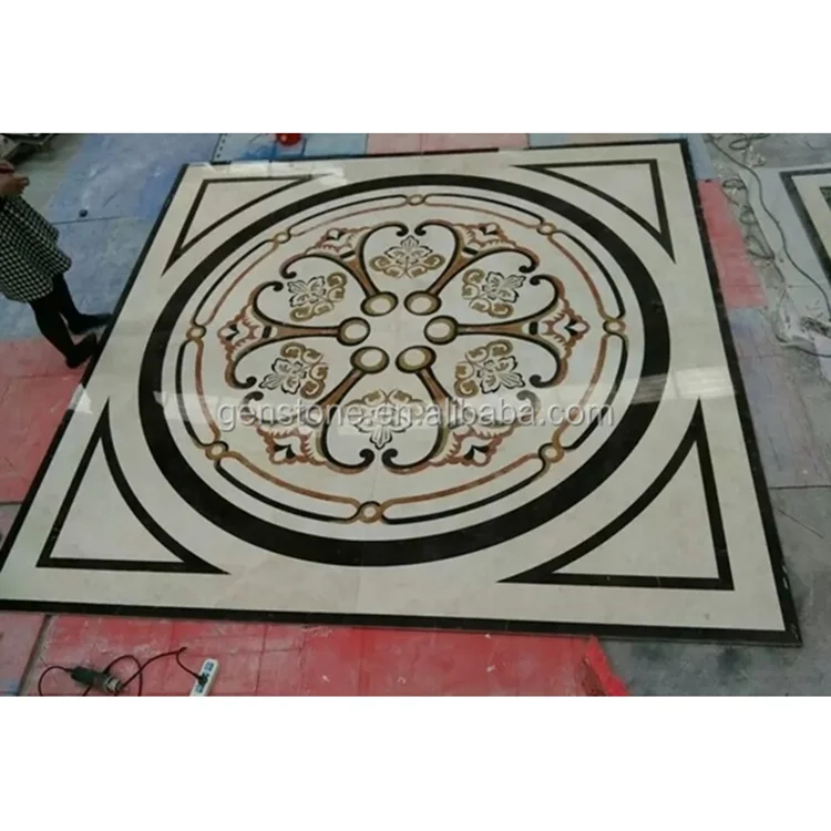 Decorative Floor Tile Marble Waterjet Medallion Mosaic Slab
