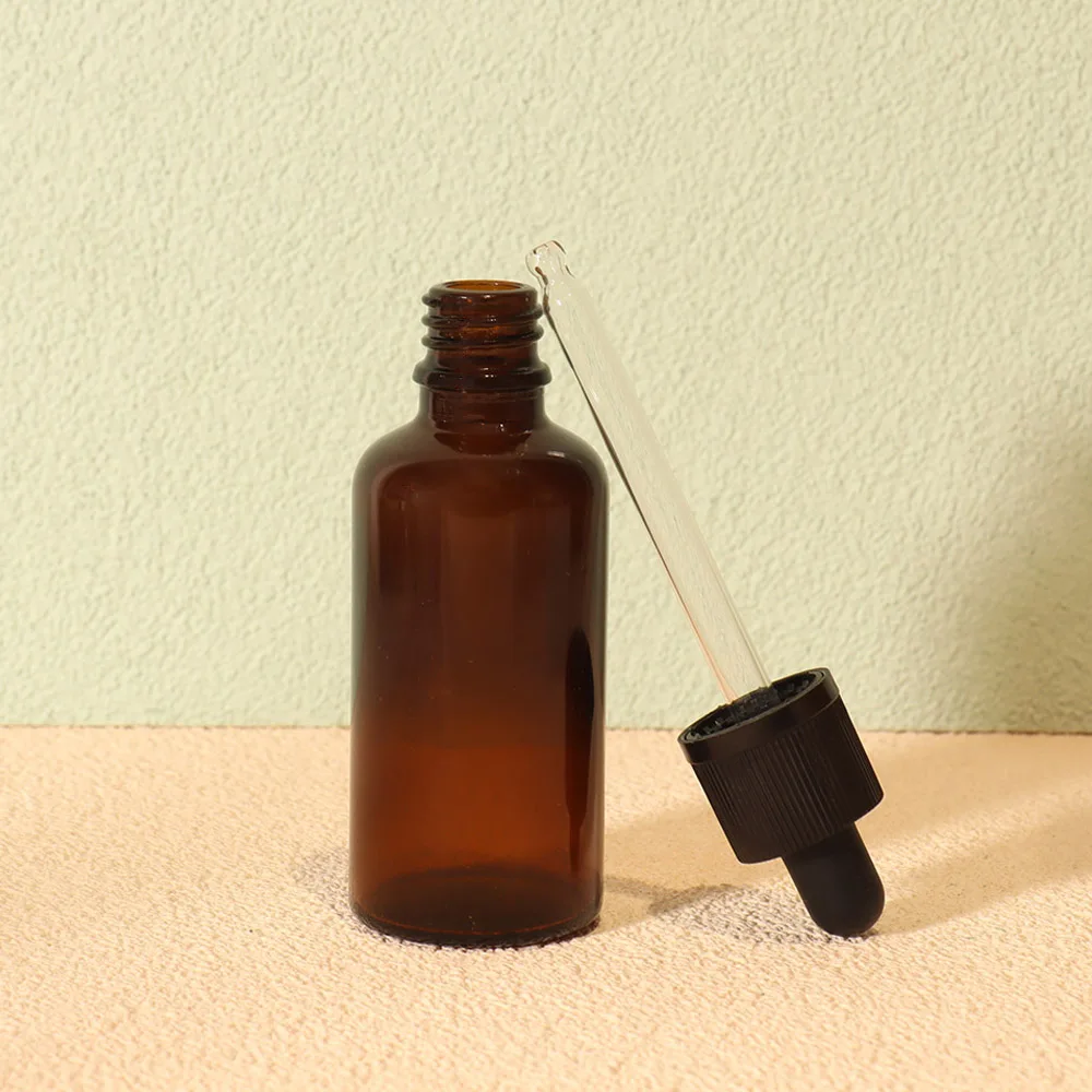 glass 5ml bottles black clear with gift packing box luxury oil dropper bottle empty essentials